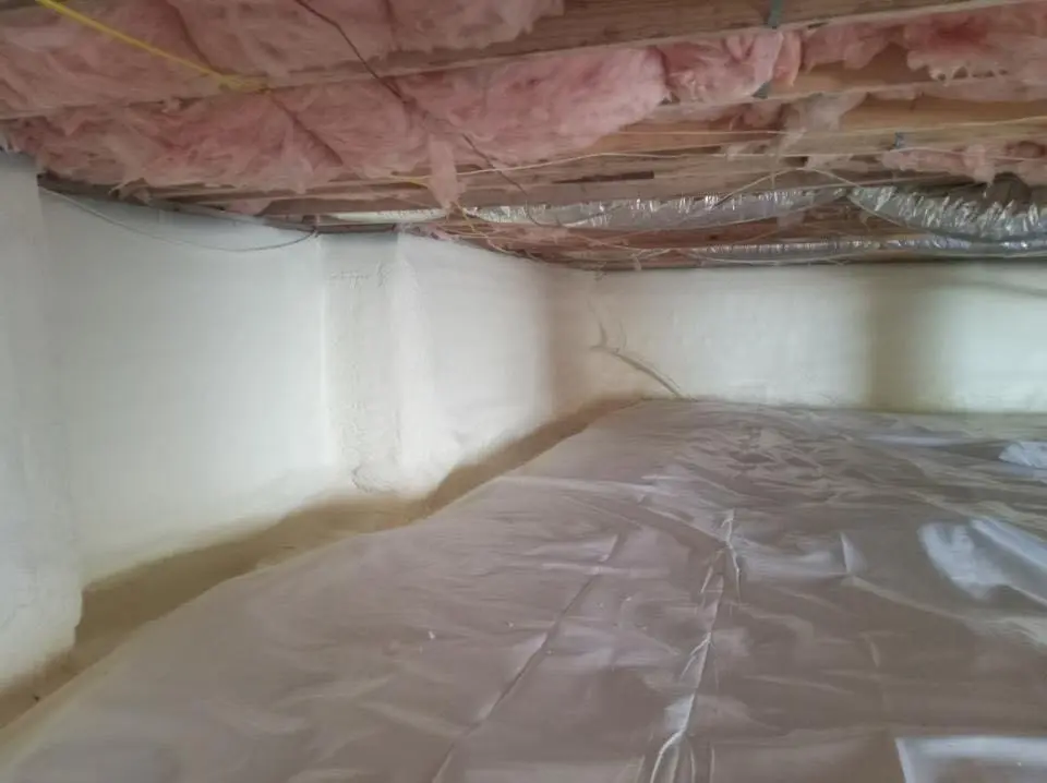 Crawl space encapsulation with closed-cell spray foam for Attic Insulation in St. Simons