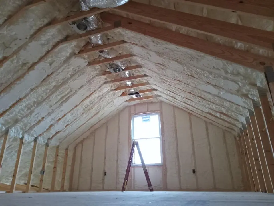 Spray foam roofing application for Crawl Space Insulation project in St. Simons